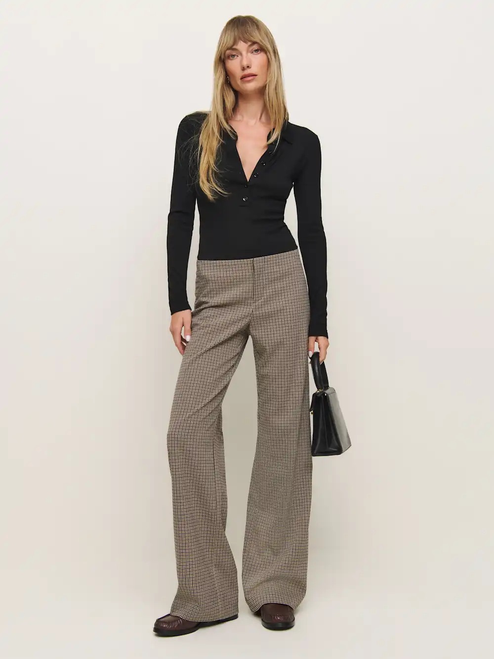 Reformation Vida Low Rise Pant Brown - Size 8